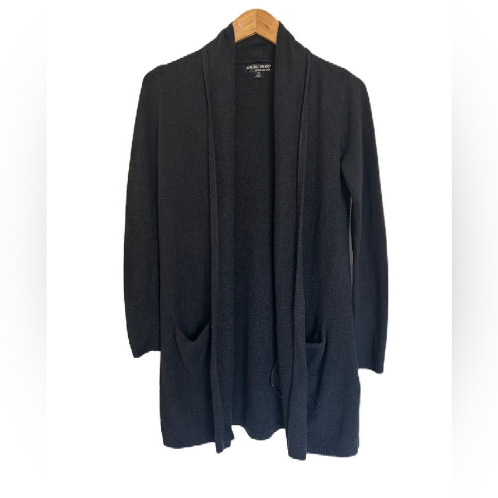 Barefoot Dreams Women's Black Bamboo Chic Lite Open Cardigan‎ Sweater XS